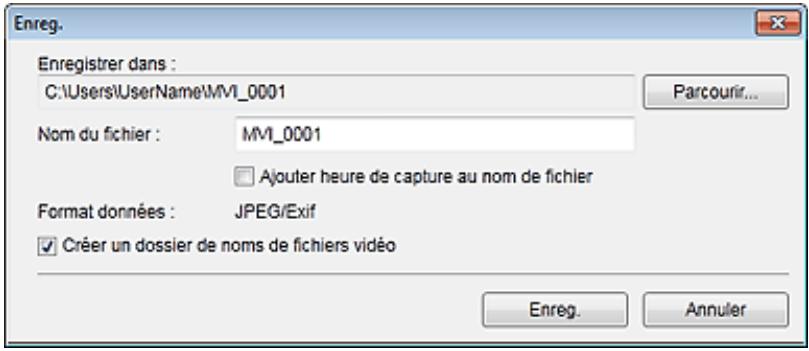 CANON MG3255 - Boîte de dialogue Enreg. (vue Capture image video) - 1