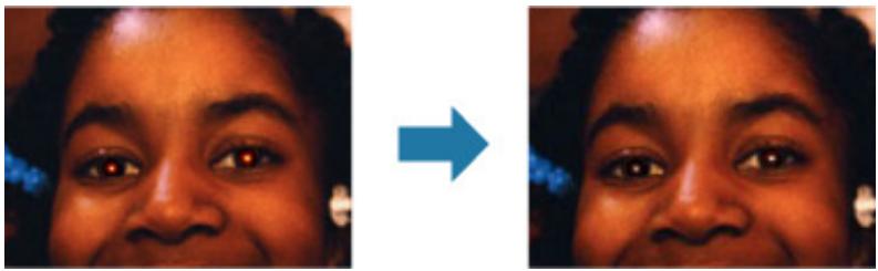 CANON MG3255 - Utilisation de la correction des yeux rouges - 1