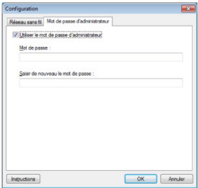 CANON MG3255 - Modification des paramètres dans la feuille Mot de passé d'administrateur - 1