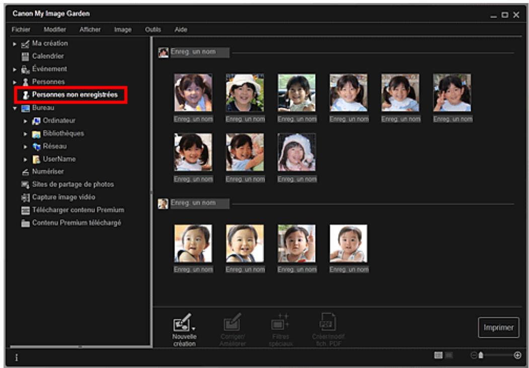 CANON MG3255 - Vue Personnes non enregistrées (images) - 1