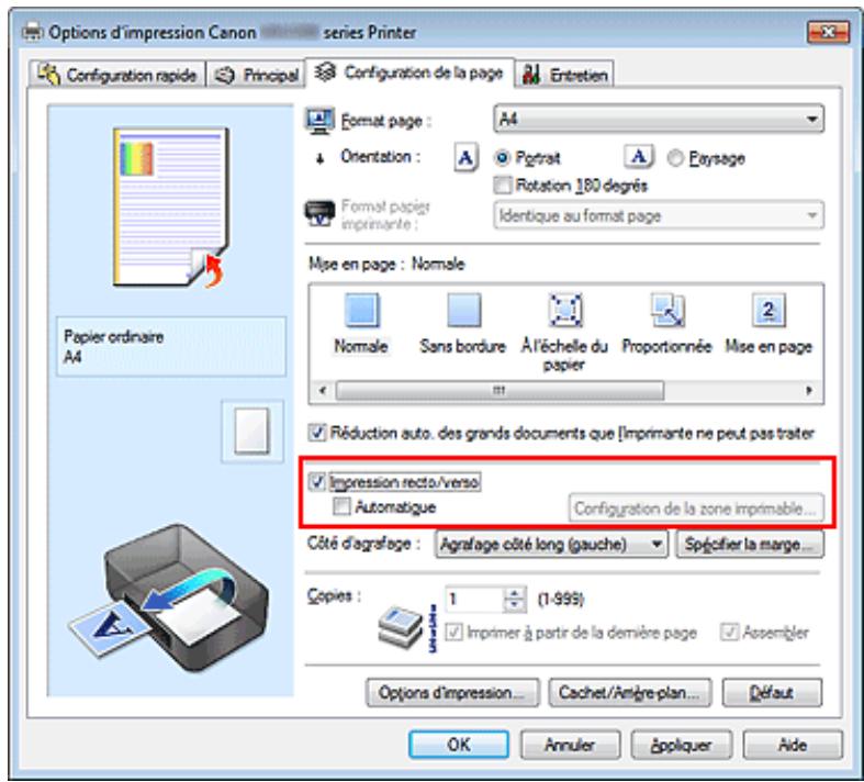 CANON MG3255 - Définissez l'impression recto/verso. - 1
