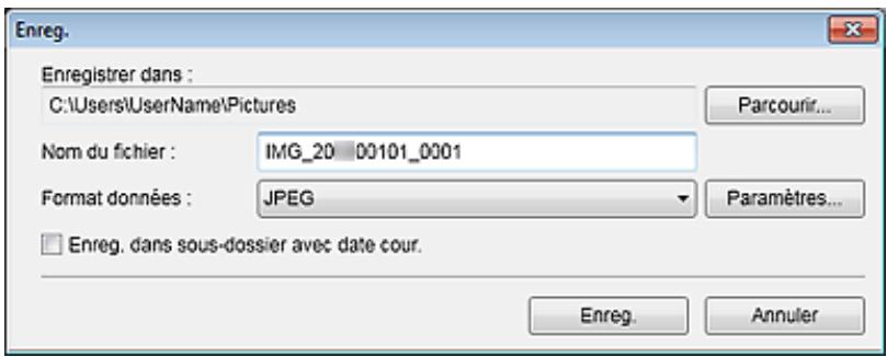 CANON MG3255 - Boîte de dialogue Enreg. (Numériser) - 1