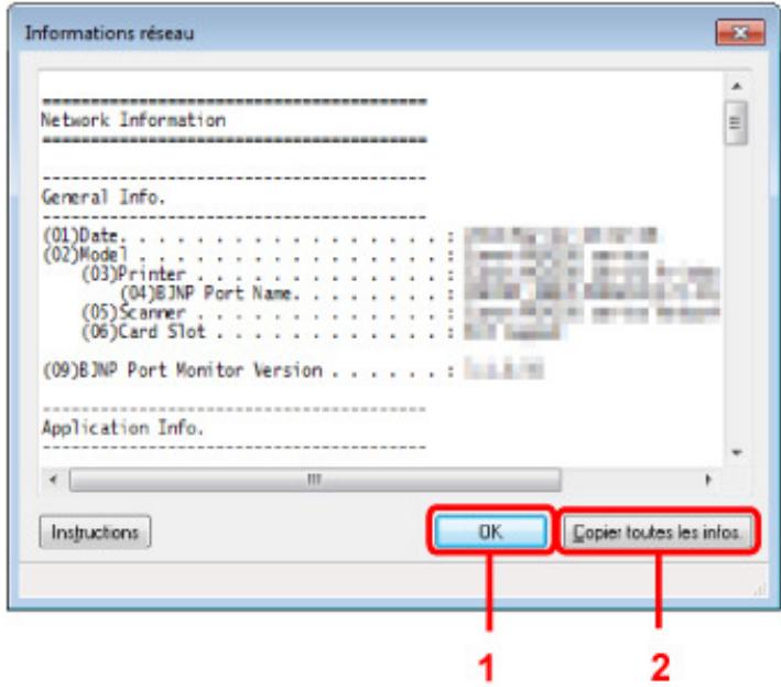 CANON MG3255 - Écran Informations réseau - 1