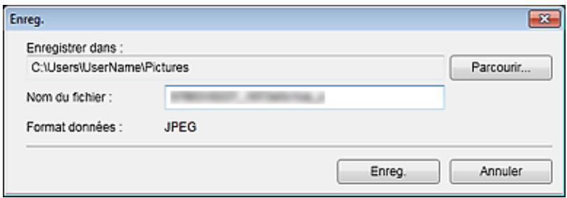 CANON MG3255 - Boîte de dialogue Enreg. (vue Sites de partage de photos) - 1