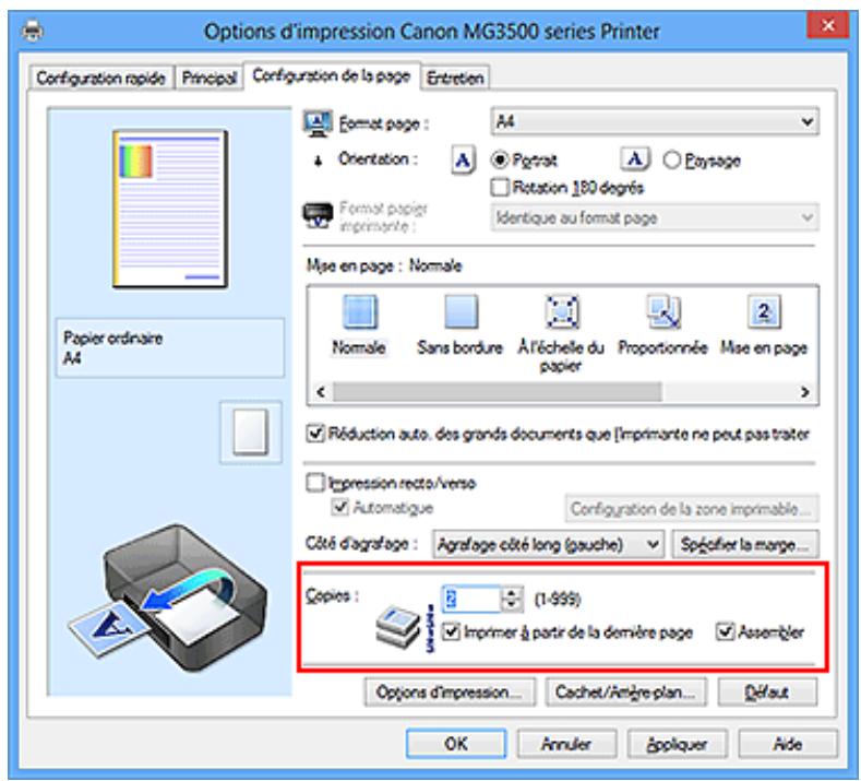 CANON MG3550 - Définition du nombre de copies et de l'ordre d'impression - 1