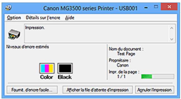 CANON MG3550 - Description de l'écran d'état d'imprimante canon IJ - 1