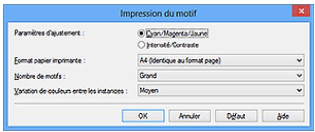 CANON MG3550 - Configuration de l'impression du motif - 1