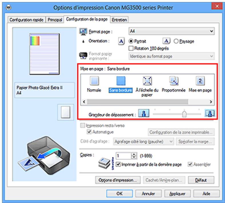 CANON MG3550 - Définition d'une impression sans bordure - 1