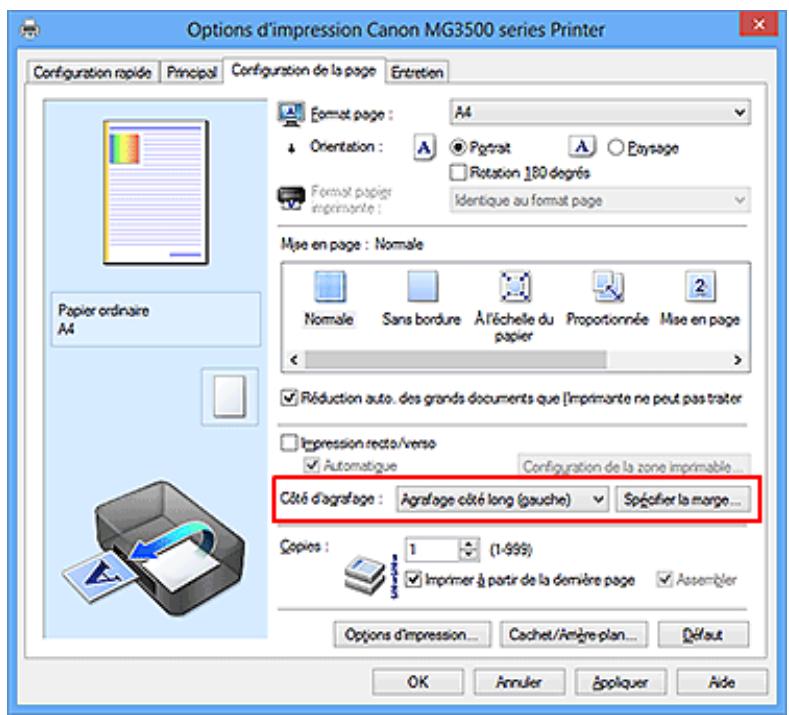 CANON MG3550 - Définition de la marge d'agrafage - 2