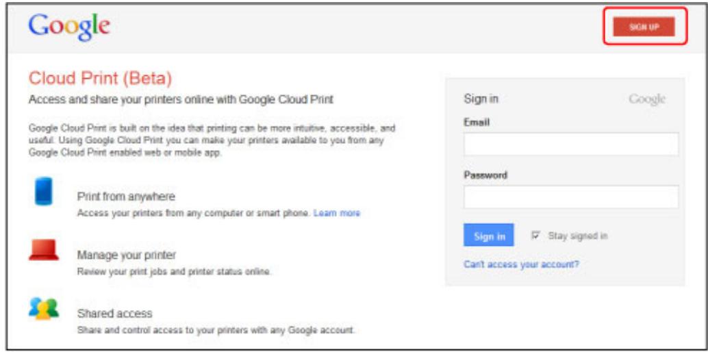 CANON MG4250 - Creation d'un compte Google - 1
