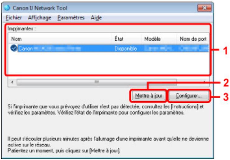 CANON MG4250 - Éléments de l'écran Canon IJ Network Tool - 1