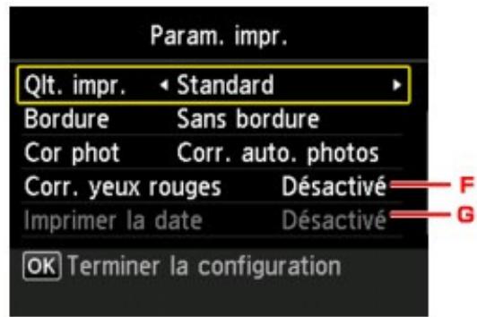 CANON MG4250 - Paramètres d'impression - 2