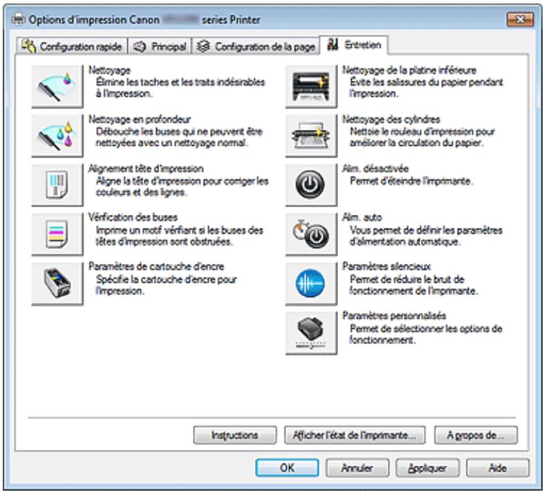 CANON MG4250 - Onglet Entretien - 1