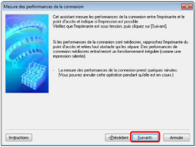 CANON MG4250 - Mesure des performances de la connexion Écran (écran initial) - 1