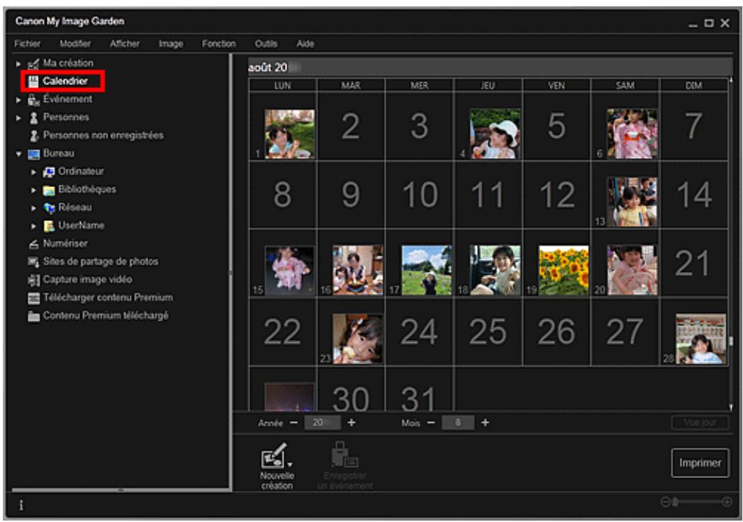 CANON MG4250 - Cliquez sur Calendrier. - 1