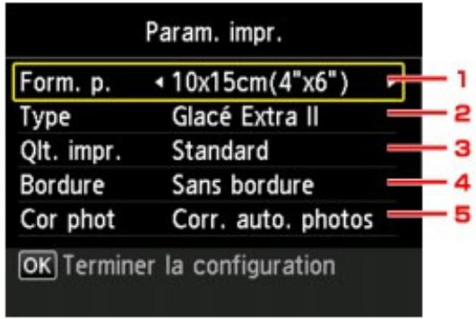 CANON MG4250 - Éléments de paramètre - 1