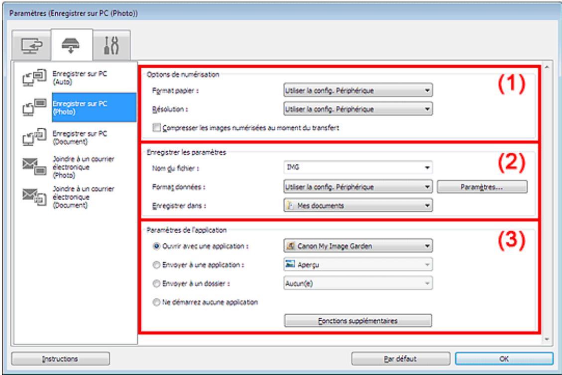 CANON MG4250 - Boîte de dialogue Paramètres (Enregistrer sur PC (Photo)) - 2