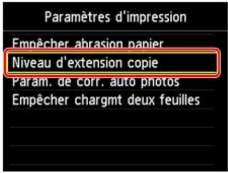 CANON MG4250 - Modification des paramètres de la machine à partir de l'écran LCD - 4