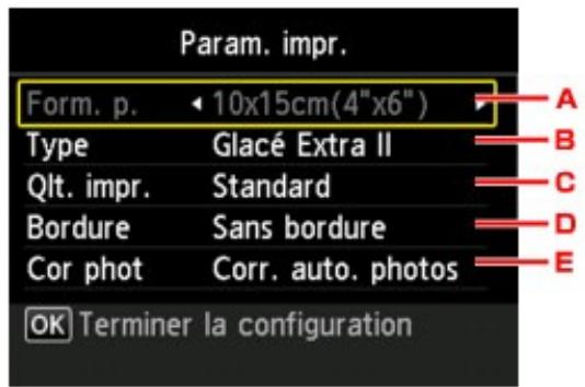 CANON MG4250 - Paramètres d'impression - 1