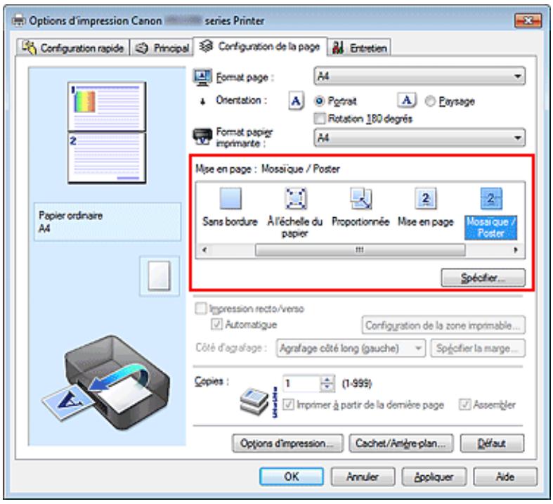 CANON MG4250 - Configuration de l'impression Mosaic/Poster - 1