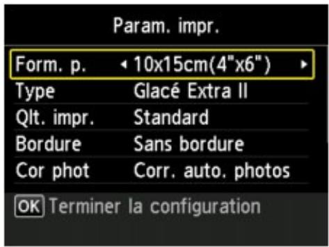 CANON MG4250 - Écran Paramètres impression - 1
