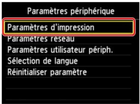 CANON MG4250 - Modification des paramètres de la machine à partir de l'écran LCD - 3