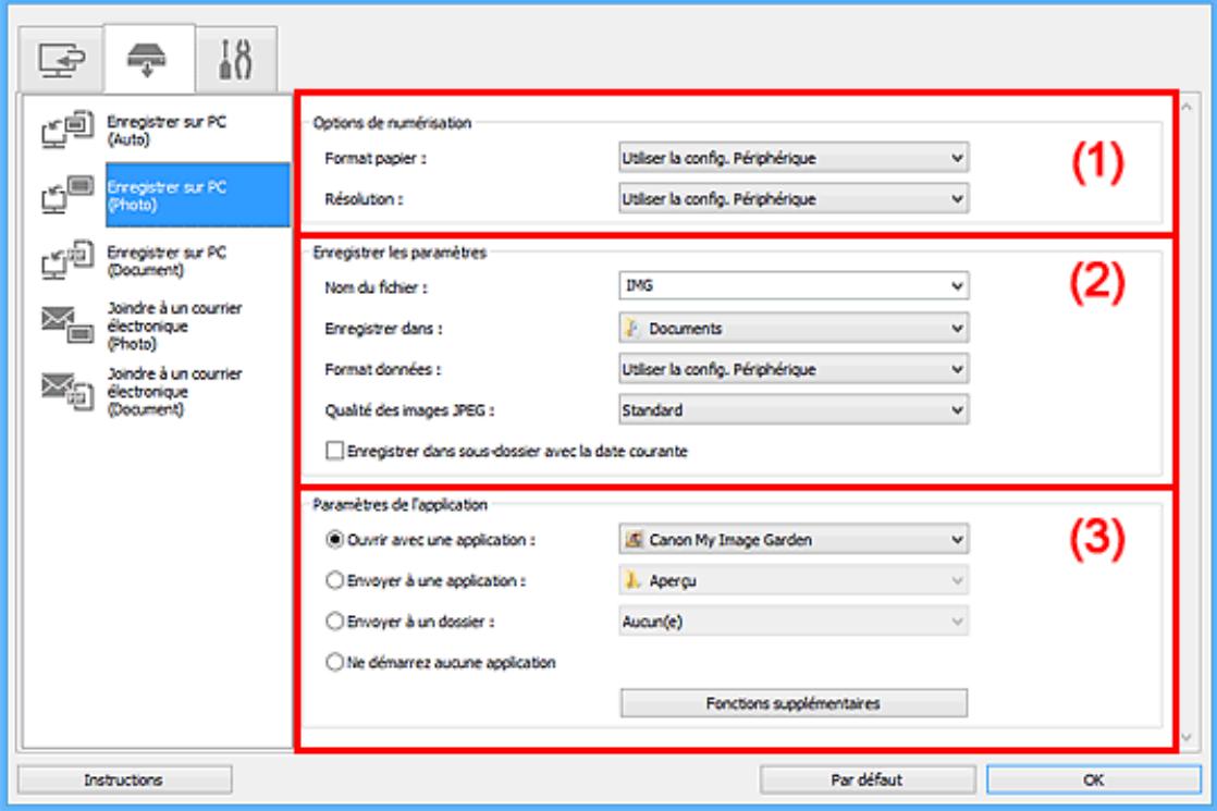 CANON PIXMA 7550 - Paramétres (Enregister sur PC (Photo)) - 1