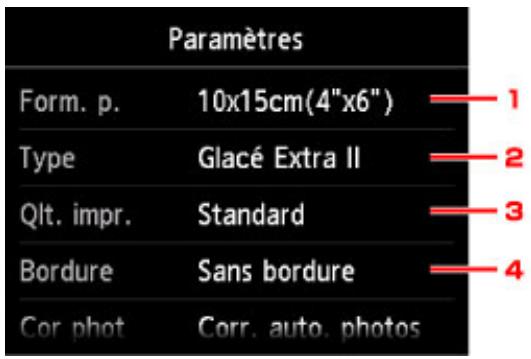 CANON PIXMA 7550 - Éléments de paramètre - 1