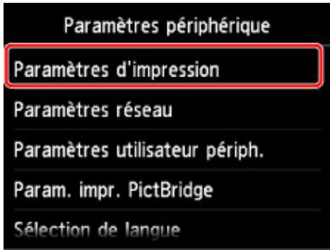 CANON PIXMA 7550 - Modification des paramètres de la machine avec le panneau de contrôle - 1