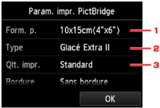 CANON PIXMA 7550 - Param. impr. PictBridge Écran - 1