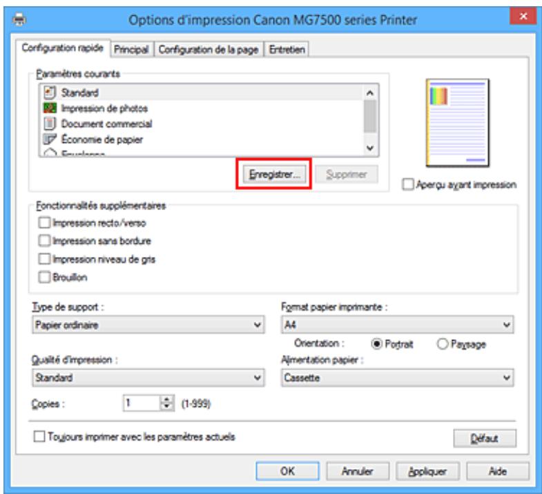 CANON PIXMA 7550 - Enregistrement d'un profil d'impression - 1