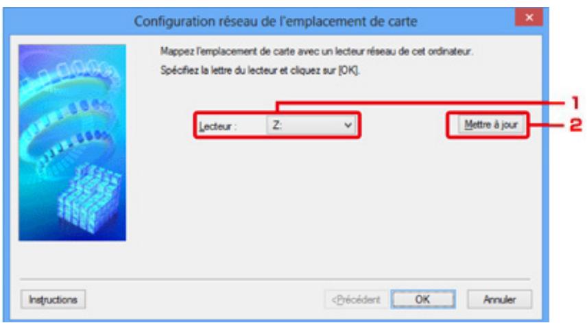 CANON PIXMA 7550 - Configuration réseau de l'emplacement de carte Écran (écran de configuration) - 1