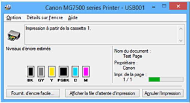 CANON PIXMA 7550 - Lancement de l'écran d'état Canon IJ - 2