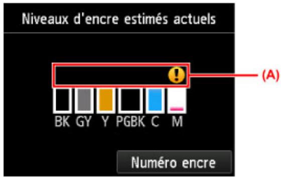 CANON PIXMA 7550 - Contrôle du niveau d'encre avec l'écran tactile de la machine - 2