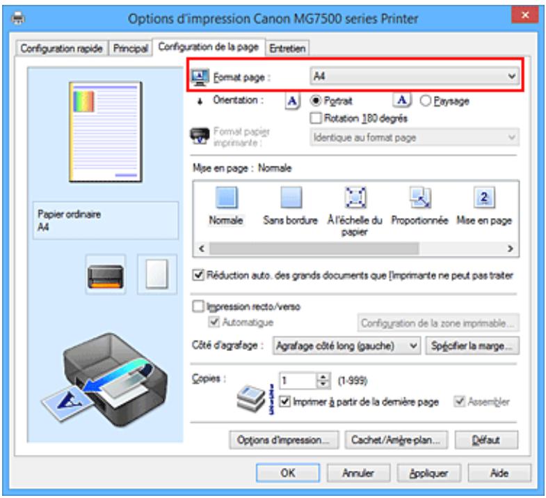 CANON PIXMA 7550 - Définition d'un Format page et d'une Orientation - 1