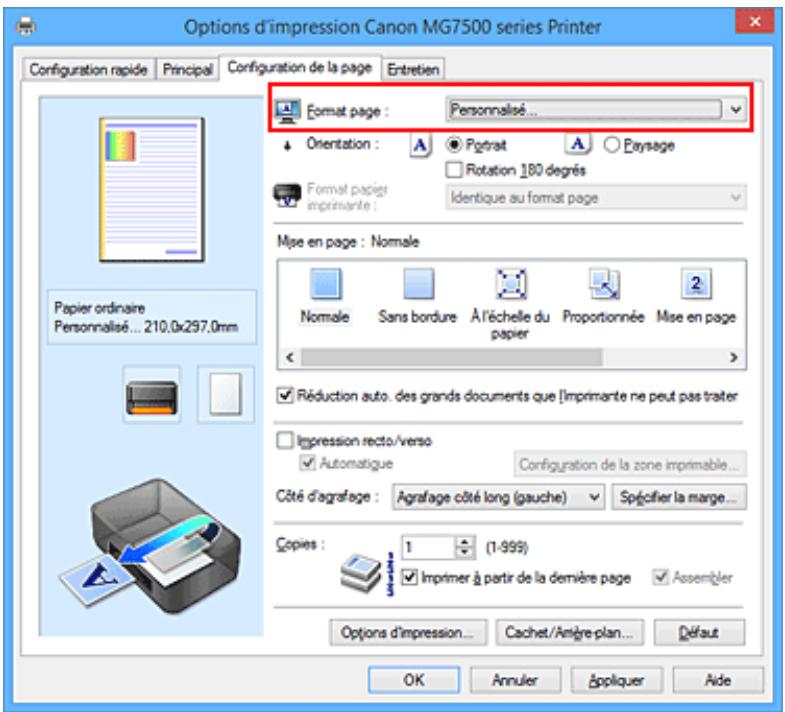 CANON PIXMA 7550 - Définition du format de papier (format personnelisé) - 1