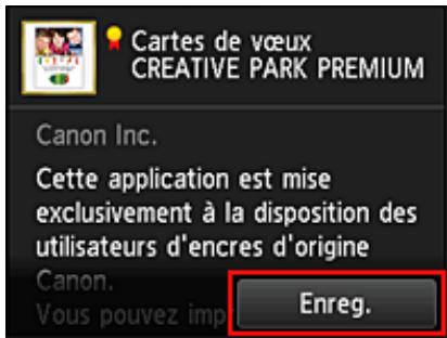 CANON PIXMA 7550 - Sélectionnez Enreg. - 1