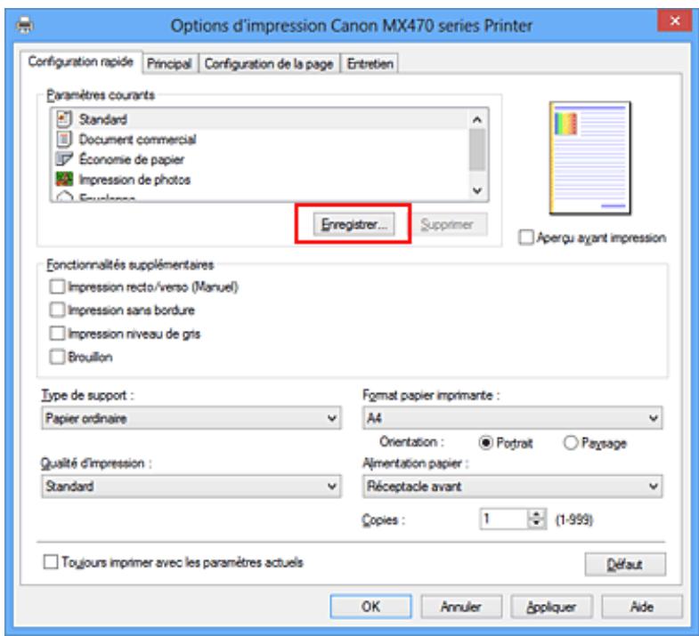 CANON PIXMA MX475 - Enregistrement d'un profil d'impression - 1