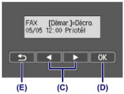 CANON PIXMA MX475 - Sélection d'un menu ou d'une option - 1