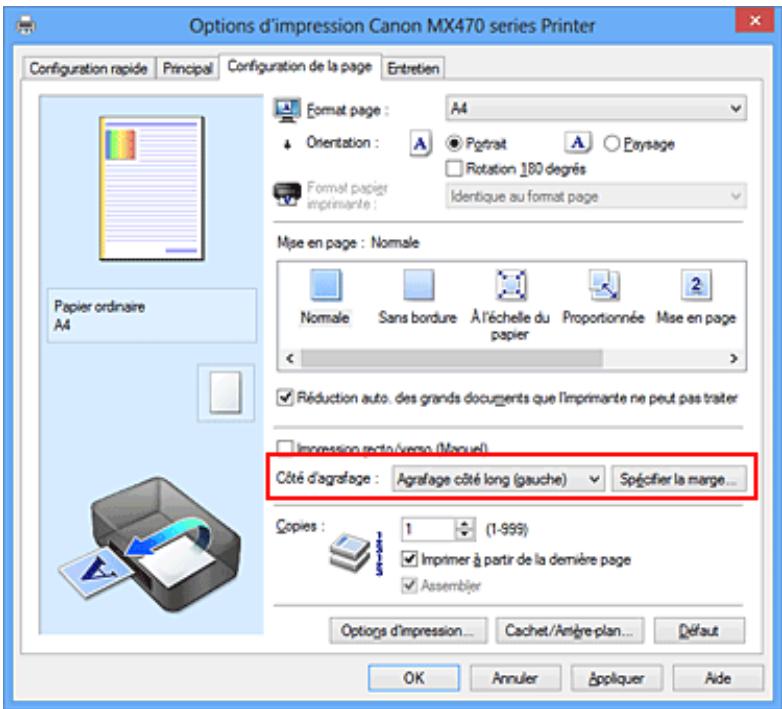 CANON PIXMA MX475 - Définition de la marge d'agrafage - 2