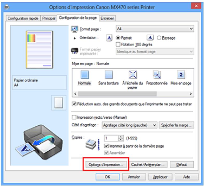 CANON PIXMA MX475 - Changement des options d'impression - 1
