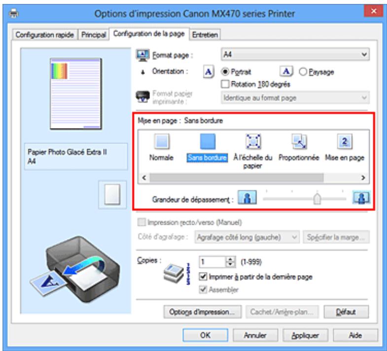 CANON PIXMA MX475 - Définition d'une impression sans bordure - 1