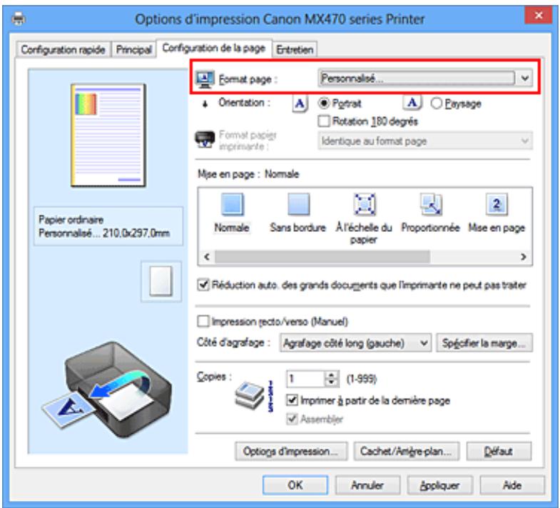 CANON PIXMA MX475 - Définition du format de papier (format personnalisé) - 1