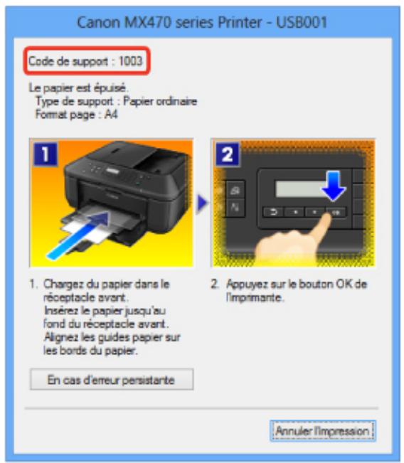 CANON PIXMA MX475 - En cas d'erreur - 1