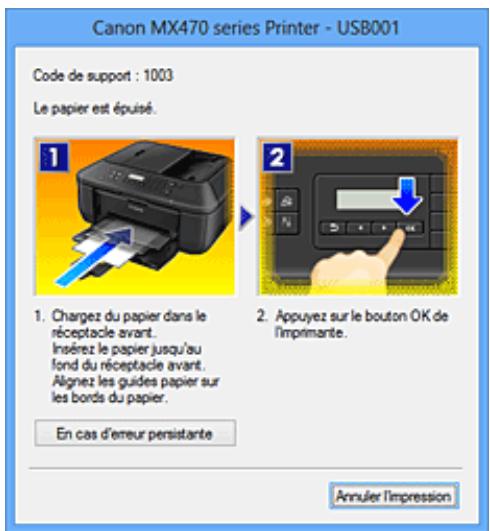 CANON PIXMA MX475 - Lorsque des erreurs se produisent - 1