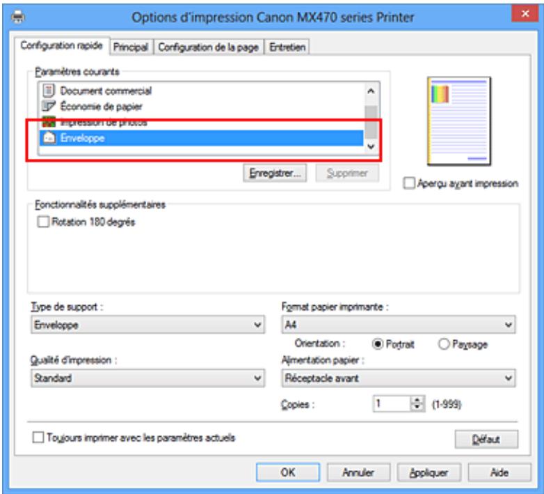 CANON PIXMA MX475 - Configuration de l'impression des enveloppes - 1