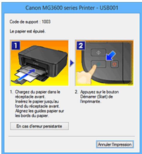 CANON MG 3650 - Lorsque des erreurs se produit - 1