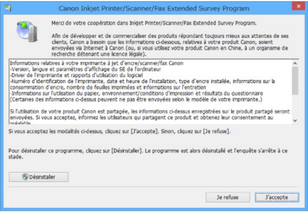 CANON MG 3650 - L'écran Inkjet Printer/Scanner/Fax Extended Survey Program s'affichedows) - 2