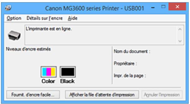 CANON MG 3650 - Contrôle du niveau d'encre sur votre ordinateur - 1