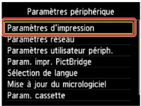 CANON PIXMA MG5751 - Modification des paramètres à partir du Panneau de contrôle - 3